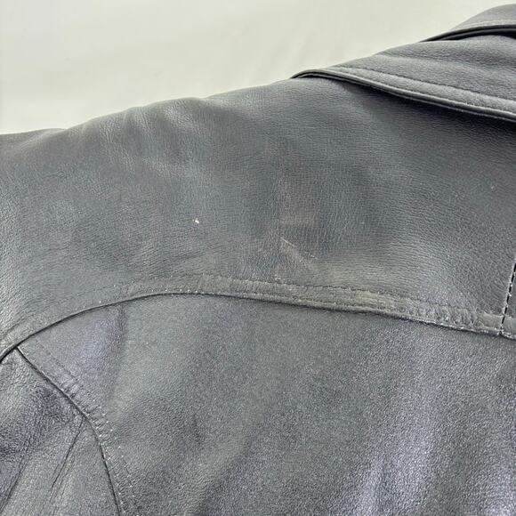 Vintage Wilsons Black Leather Aviator Bomber Jacket Coat Men's Small Motorcycle - Picture 5 of 7
